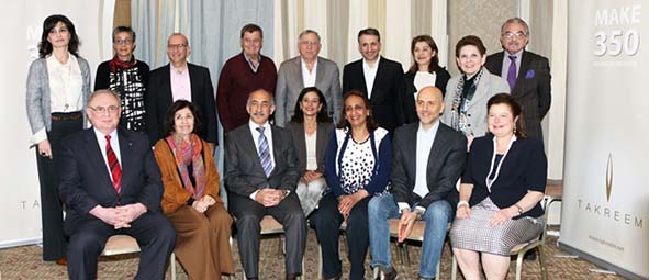 Karam (seated) with Takreem's 2014 Selection Board members